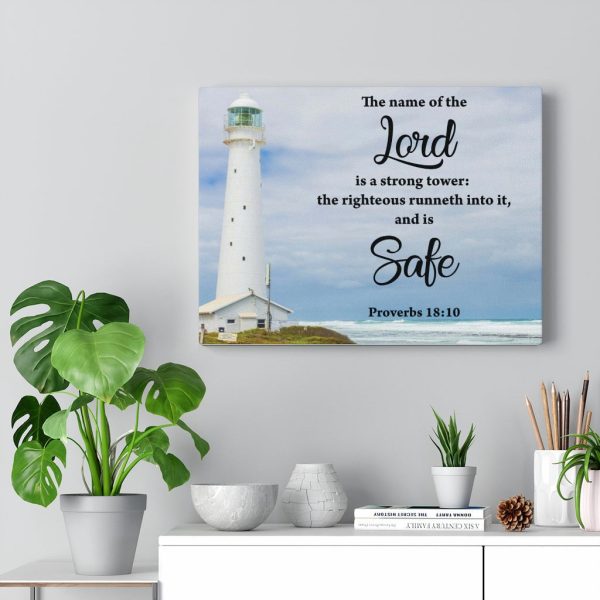 Scripture Canvas The Lord is Safe Proverbs 18:10 Christian Bible Verse Meaningful Framed Prints, Canvas Paintings - Image 8