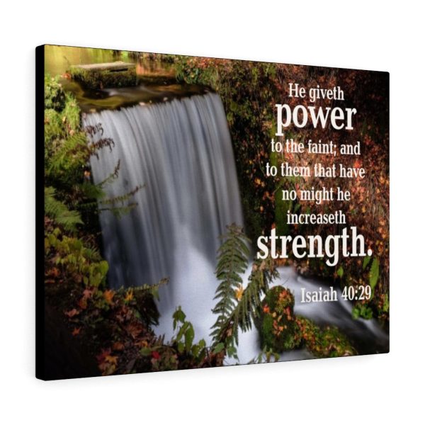 Scripture Canvas He Giveth Power and Strength Isaiah 40:29 Christian Bible Verse Meaningful Framed Prints, Canvas Paintings