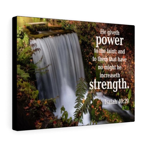 Scripture Canvas He Giveth Power and Strength Isaiah 40:29 Christian Bible Verse Meaningful Framed Prints, Canvas Paintings - Image 3