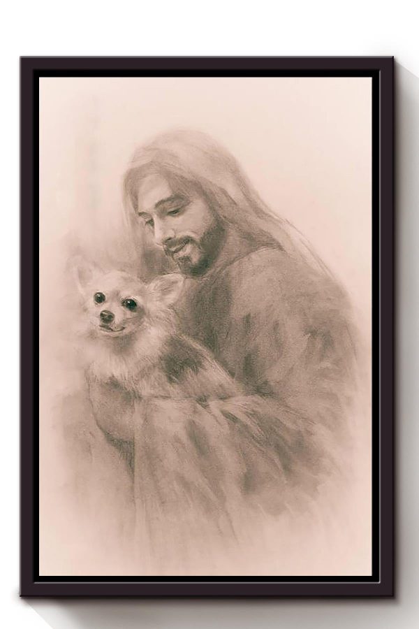 Chihuahua Jesus Love Christian Gift For Christmas Decor Son Of God Framed Canvas Framed Prints, Canvas Paintings