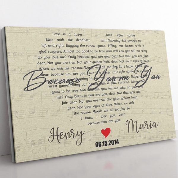 Personalized Gift Ideas Gift For Girlfriend, First Love Song Lyrics Heart Framed Prints, Canvas Paintings