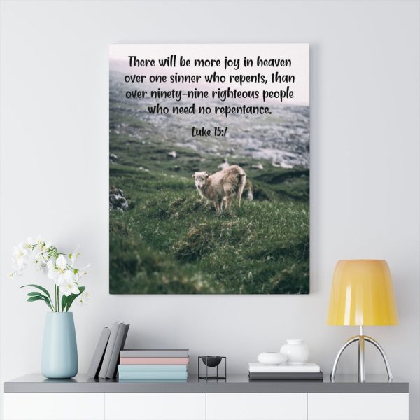 Bible Verse Canvas More Joy in Heaven Luke 15:7 Christian Framed Prints, Canvas Paintings - Image 7