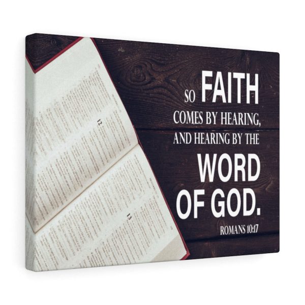 Bible Verse Canvas Faith Comes From Romans 10:17 Hearing Christian Framed Prints, Canvas Paintings - Image 3