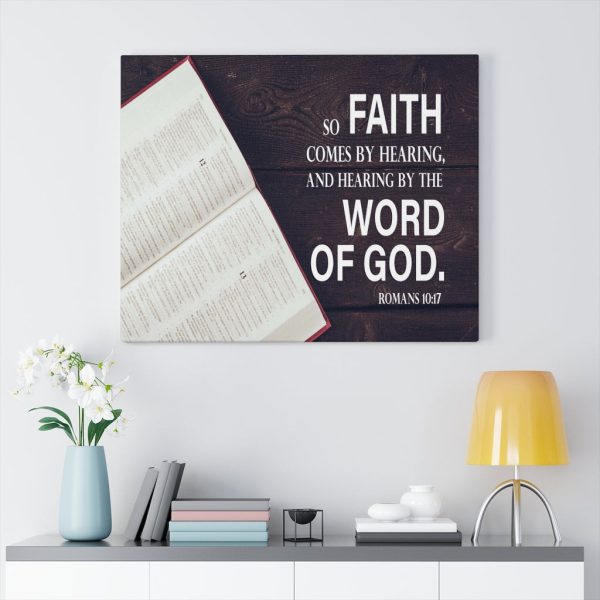 Bible Verse Canvas Faith Comes From Romans 10:17 Hearing Christian Framed Prints, Canvas Paintings - Image 8