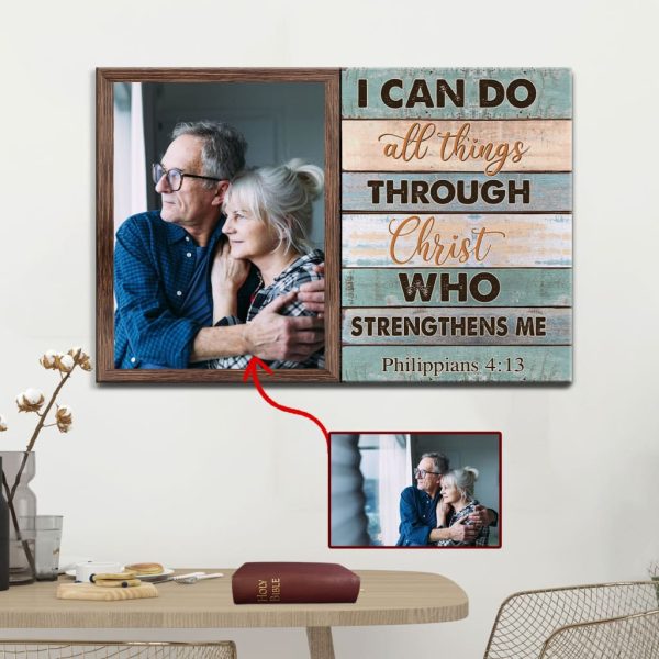 I Can Do All Things Through Christ Custom Canvas Print, Christian Gifts - Image 2