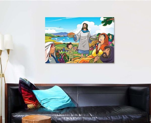 Jesus Merciful Compassionate Who Were Distributing Jesus Christian Premium Multi Canvas Prints, Multi Piece Panel Canvas Luxury Gallery Wall Fine Art Print - Image 4