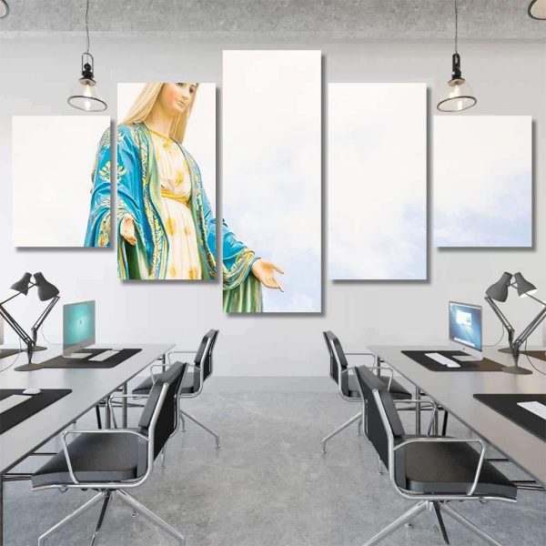 Statues Holy Women On Cloudy Sky Christian Premium Multi Canvas Prints, Multi Piece Panel Canvas Luxury Gallery Wall Fine Art Print - Image 7