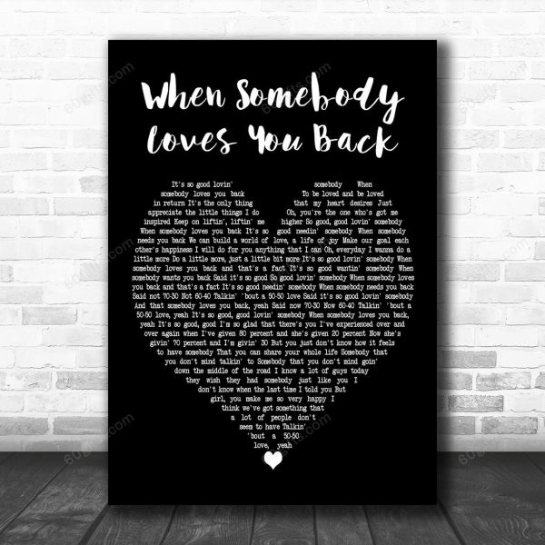 Teddy Pendergrass When Somebody Loves You Back Black Heart Song Lyric Art Print - Canvas Print Wall Art Home Decor