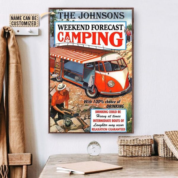 Personalized Canvas Painting Frames Camping Retro Forecast Family Framed Prints, Canvas Paintings