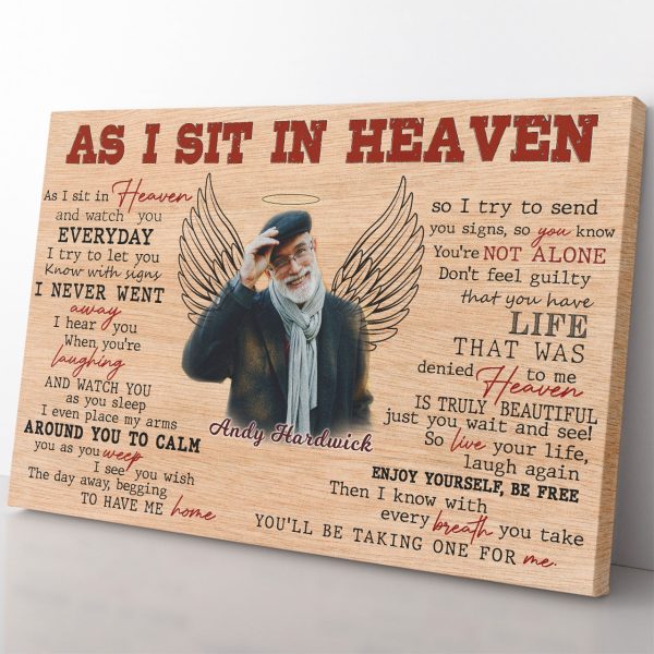 Custom Photo Memorial Gift Ideas Gift Ideas, Personalized As I Sit in Heaven Gift Ideas Framed Prints, Canvas Paintings