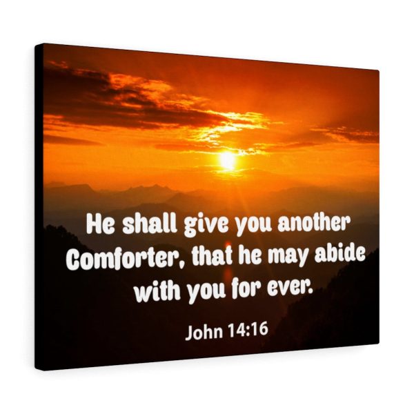 Bible Verse Canvas Comforter John 14:16 Christian Scripture Art - Image 2