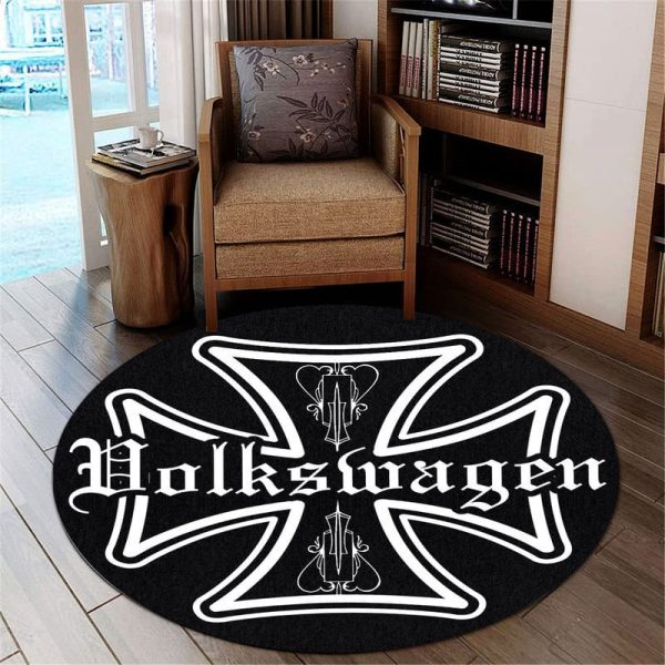 Personalized Iron Cross Hot Rod Round Mat Round Floor Mat Room Rugs Carpet Outdoor Rug Washable Rugs