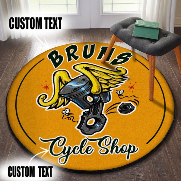 Personalized Hot Rod Cycle Shop Garage Round Mat Round Floor Mat Room Rugs Carpet Outdoor Rug Washable Rugs