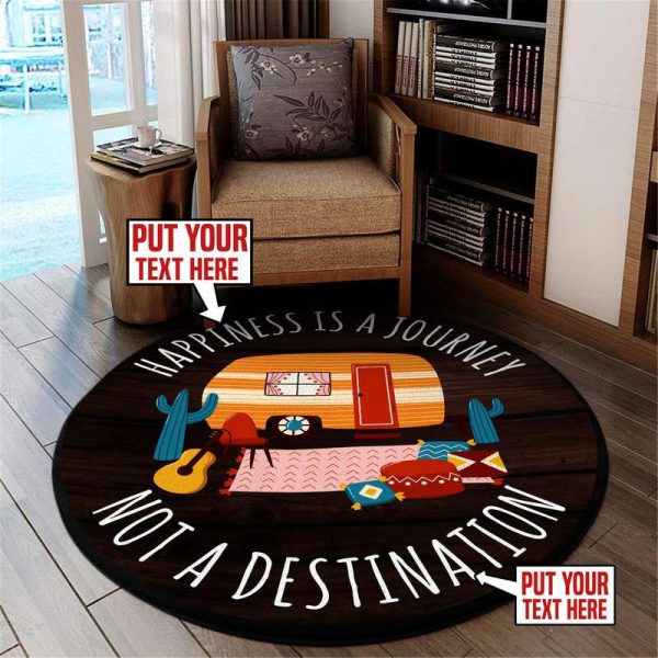 Personalized Camp Site Round Mat Round Floor Mat Room Rugs Carpet Outdoor Rug Washable Rugs