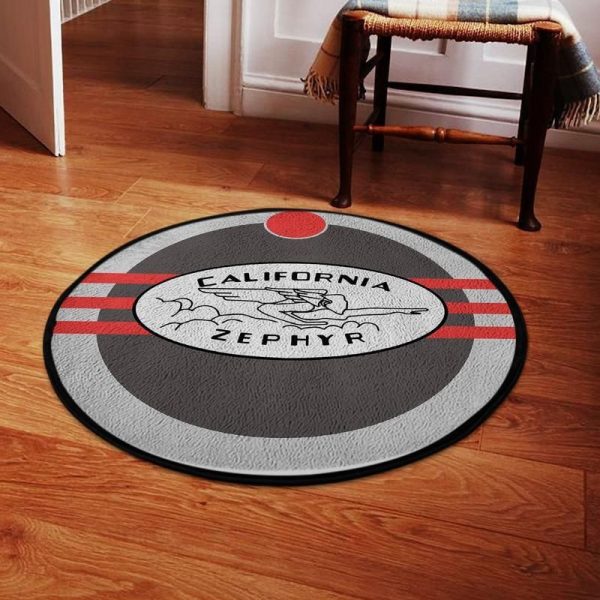 Czrr Living Room Round Mat Circle Rug California Zephyr Railroad