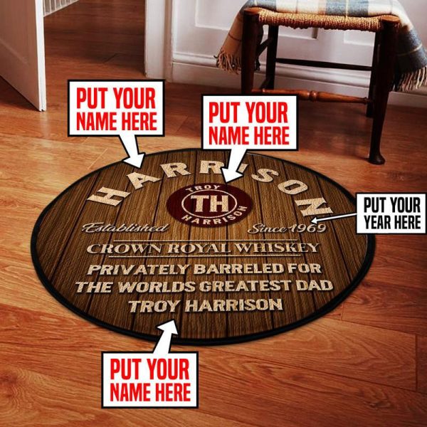 Personalized Whiskey Bar Round Mat Round Floor Mat Room Rugs Carpet Outdoor Rug Washable Rugs - Image 2