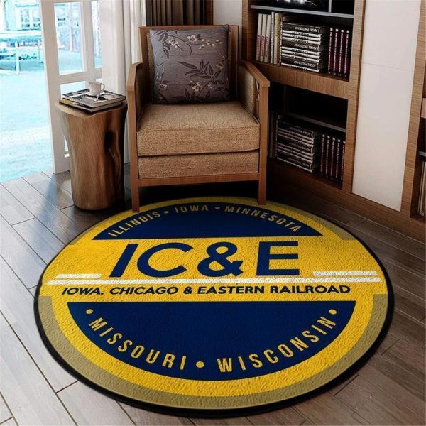 Ice Round Mat Ice Iowa Chicago & Eastern Railroad Round Floor Mat Room Rugs Carpet Outdoor Rug Washable Rugs - Image 2