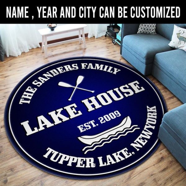 Personalized Lake House Round Mat Round Floor Mat Room Rugs Carpet Outdoor Rug Washable Rugs - Image 3