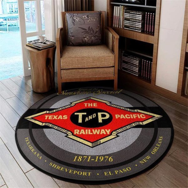 Texaspacific Round Mat Texas & Pacific Railroad Round Floor Mat Room Rugs Carpet Outdoor Rug Washable Rugs - Image 2