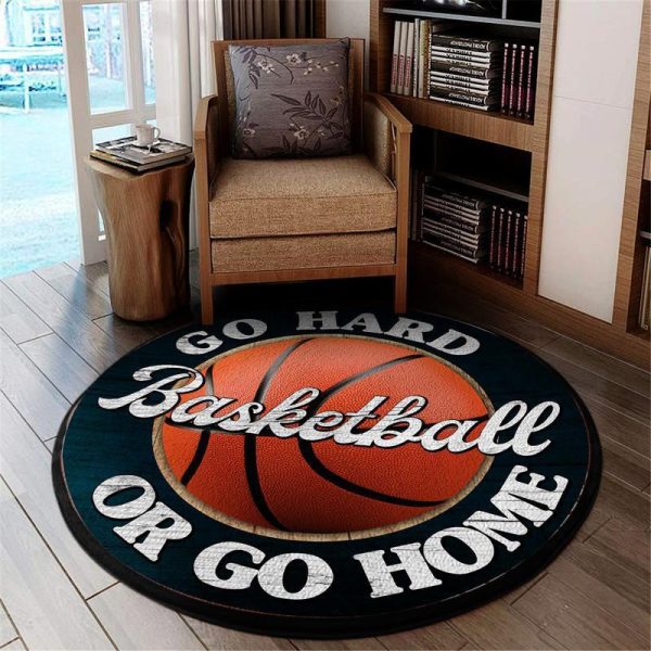 Go Hard Or Go Home Living Room Round Mat Circle Rug - Image 2