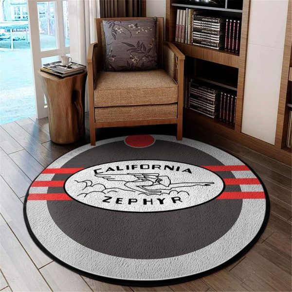 Czrr Living Room Round Mat Circle Rug California Zephyr Railroad - Image 2