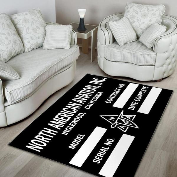 North American Aviation Data Plate Area Rug Carpet