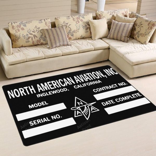 North American Aviation Data Plate Area Rug Carpet - Image 2