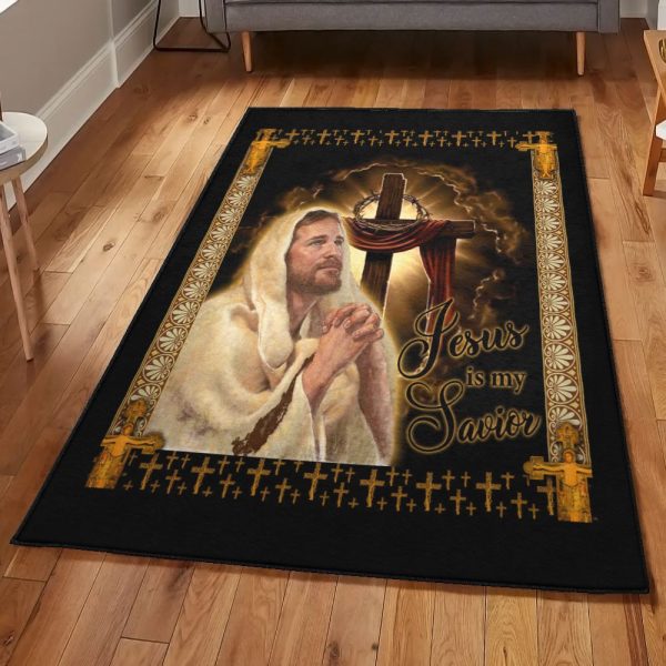 Jesus Cool Rugs Jesus Is My Savior 1408Hn Rug Rectangle Rugs Washable Area Rug Non-Slip Carpet For Living Room Bedroom