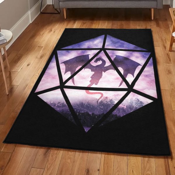 Dragon Carpet Purple Sky Dragon Rug Rectangle Rugs Washable Area Rug Non-Slip Carpet For Living Room Bedroom