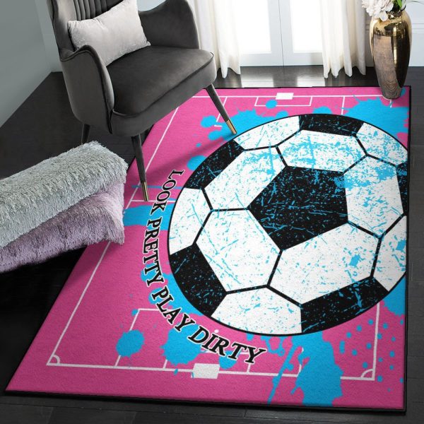 Goalkeepers Girls Soccer Rug Rectangle Rugs Washable Area Rug Non-Slip Carpet For Living Room Bedroom