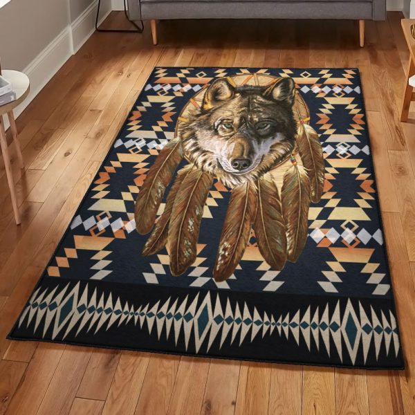 Wolf Washable Wolf Shield Rug Rectangle Rugs Washable Area Rug Non-Slip Carpet For Living Room Bedroom - Image 2