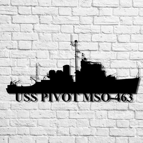 Uss Pivot Mso463 Navy Ship Metal Art, Gift For Navy Veteran, Navy Ship