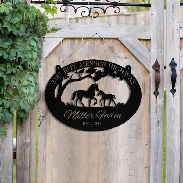 Personalized Metal Horse Sign Monogram, Custom Farm, Stable, Acres, Wa - Image 3