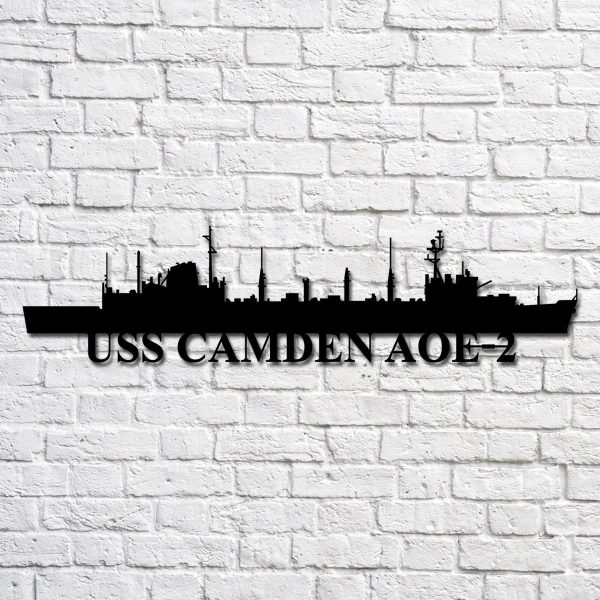 Uss Camden Aoe2 Navy Ship Metal Art, Custom Us Navy Ship Cut Metal Sig