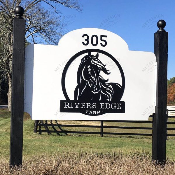 Personalized Horse Ranch Sign Monogram, Cut Metal Sign, Metal Wall Art - Image 3