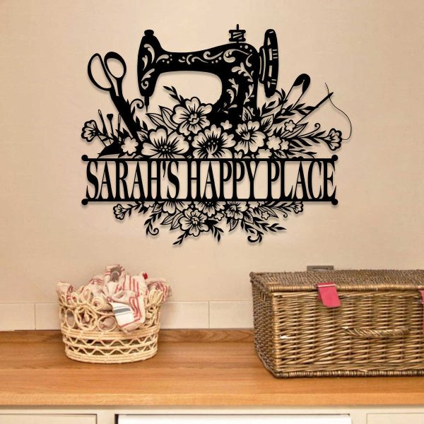 Personalized Sewing Machine Metal Sign, Seamstress, Tailor Room Metal - Image 3