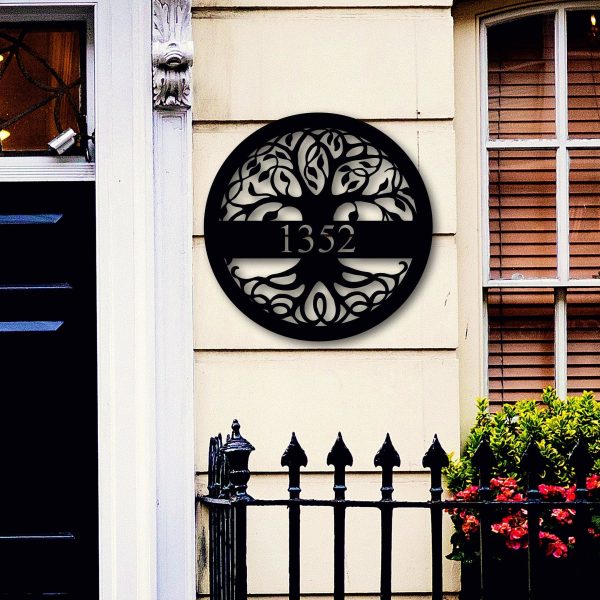 Metal Address Sign For House Tree Of Life House Number Sign Address Pl