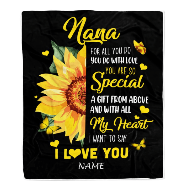 Personalized To My Nana Blanket From Grandkids Granddaughter I Want To