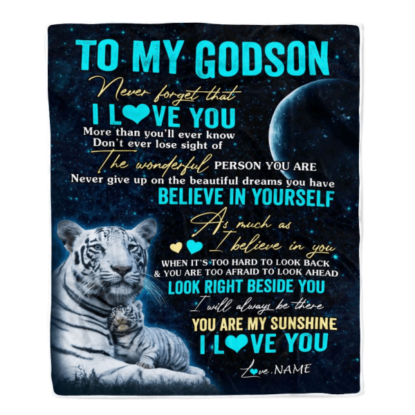 Personalized To My Godson Blanket From Godmother Godfather Never Forge - Image 2