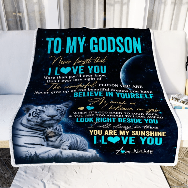 Personalized To My Godson Blanket From Godmother Godfather Never Forge - Image 3