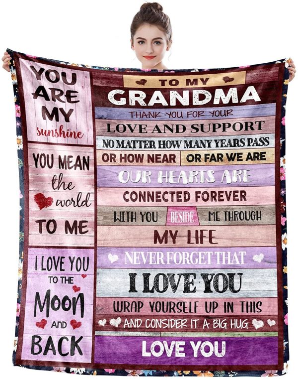 Gifts for Grandma Blanket Mother's Day Birthday from Grandchildren Gre