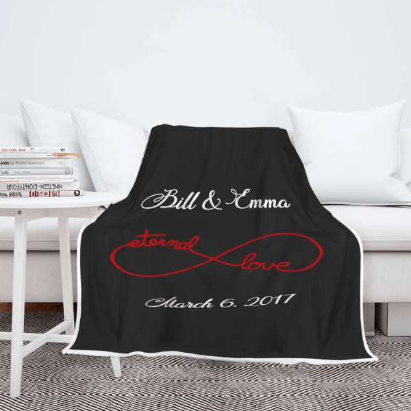 Valentine's Day Couples Infinity Blanket Customized Blanket For Wife C - Image 5