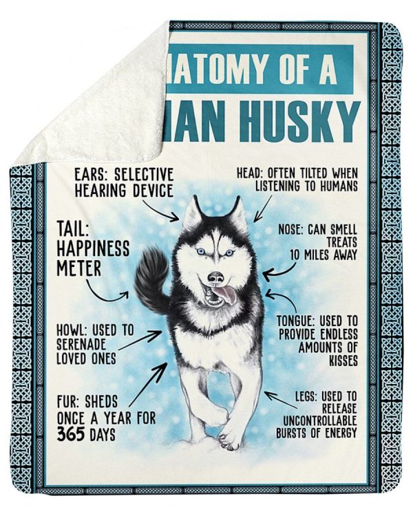 The Anatomy Of A Siberian Husky Fleece Blanket - Image 3