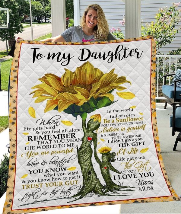 Sunflowers Mom Gift For Daughter Life Gave Me The Gift Of You Fleece B