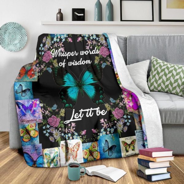 Whisper Words Of Wisdom Butterfly Let It Be Fleece Blanket - Image 3