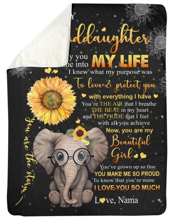 Elephant Lovely Message From Nama Gifts For Granddaughters Fleece Blan