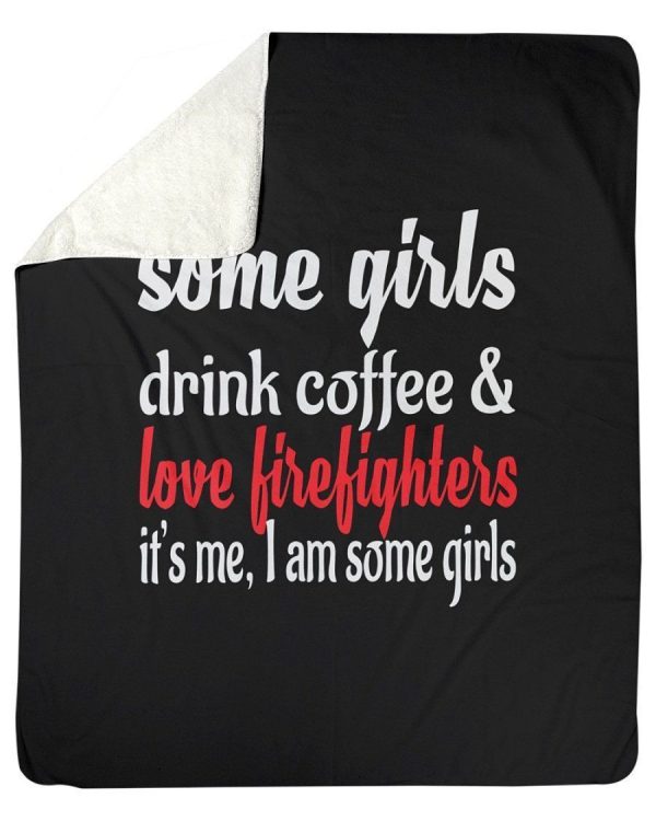 I Love Coffee And Firefighters Fleece Blanket