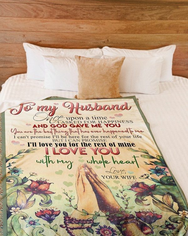 To My Husband I Love You With My Whole Heart Fleece Blanket - Image 3