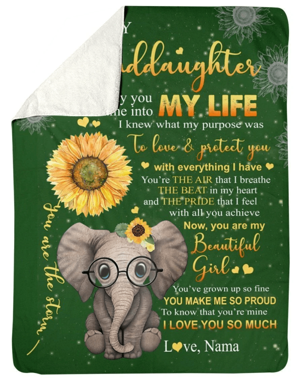 Elephant Lovely Message From Nama Gifts For Granddaughters Fleece Blan - Image 2