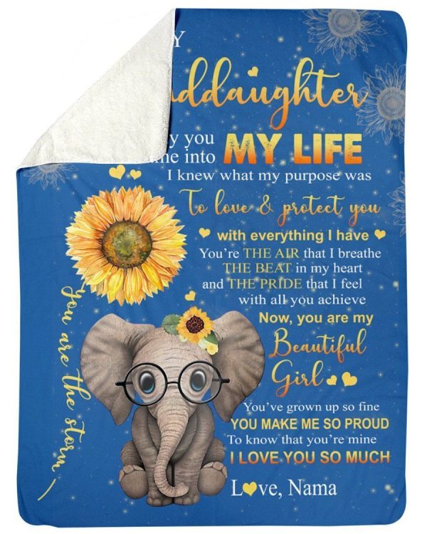 Elephant Lovely Message From Nama Gifts For Granddaughters Fleece Blan - Image 4